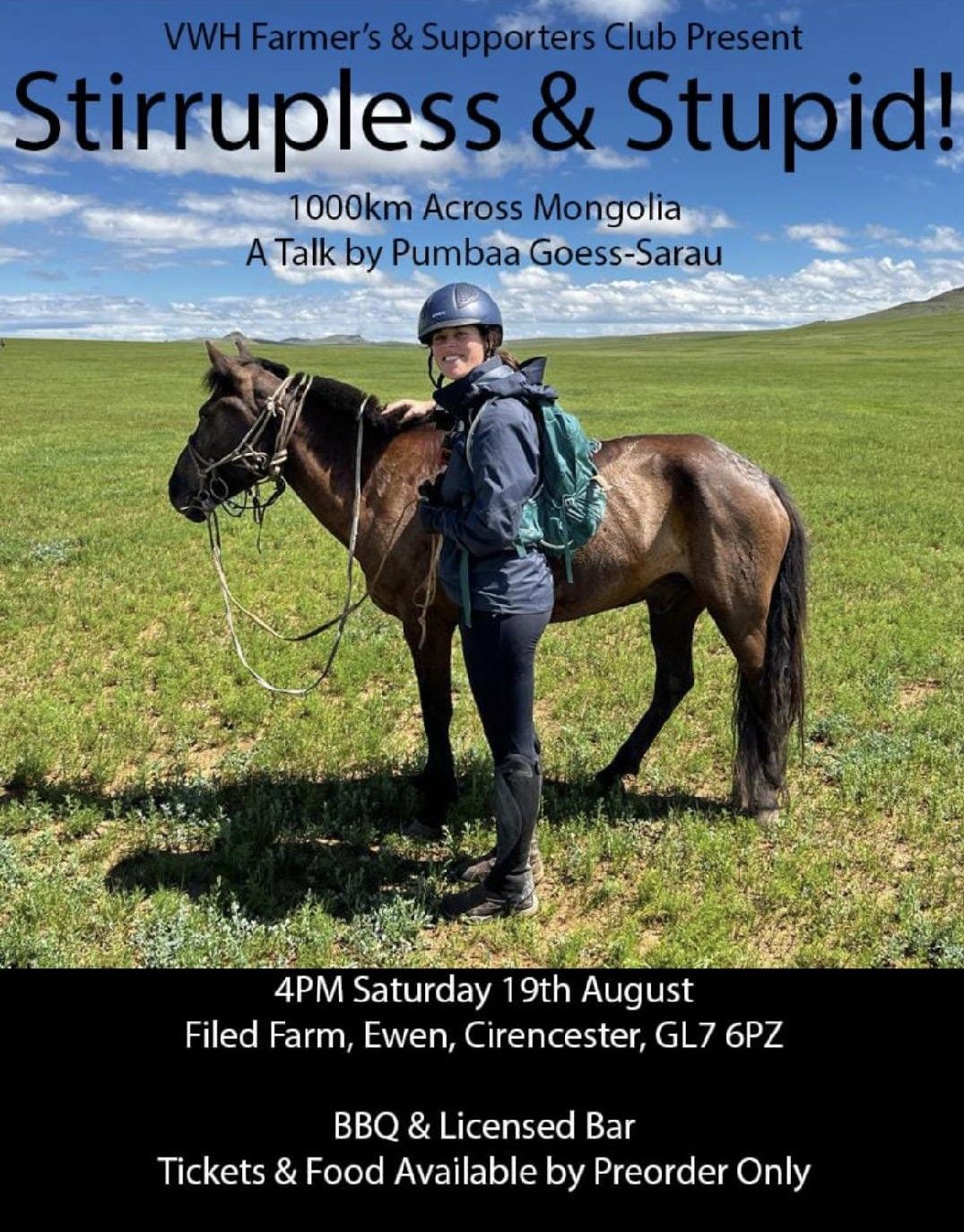 Stirrupless and Stupid - 1000km Across Mongolia - A Talk by Pumbaa Goess Saurau